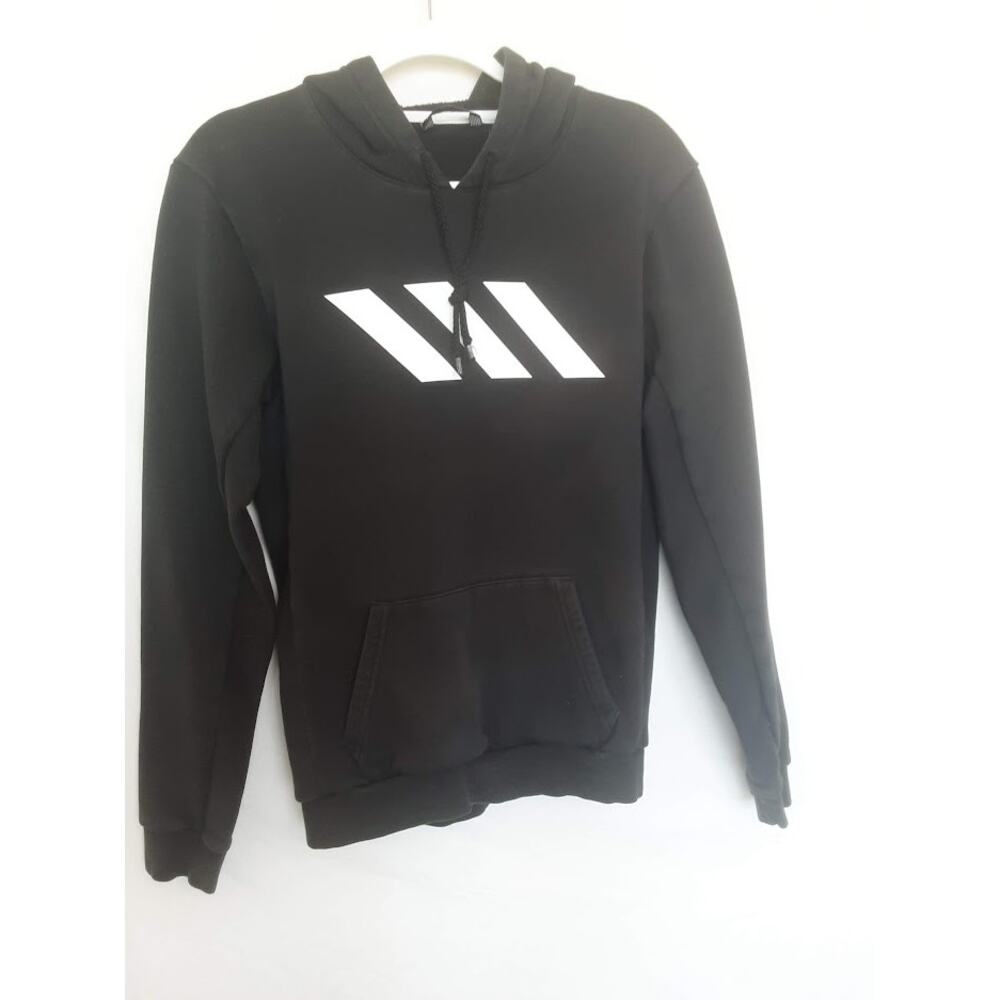 Adidas Basketball Club Black Hoodie Men’s Small Pullover Kangaroo Pocket